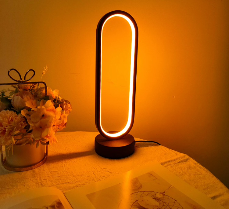 1PC Lamp bedroom Ring Lamp Living Room Three-color Dimming Bedside Lamp LED Night Light